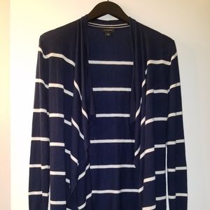 Ann Taylor, cardigan, blue striped, S